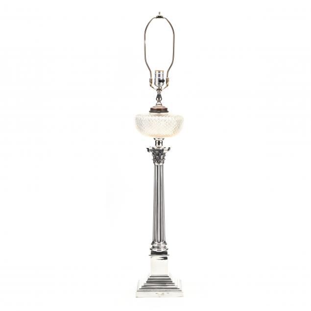 an-english-silverplate-cut-glass-column-form-table-lamp