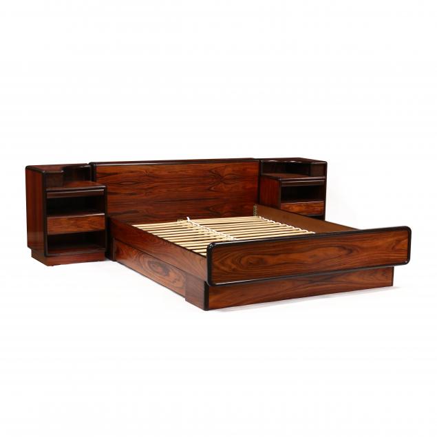 danish-rosewood-queen-size-platform-bed-and-nightstands