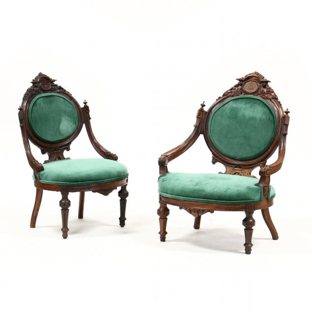 pair-of-american-renaissance-revival-carved-and-inlaid-slipper-chairs