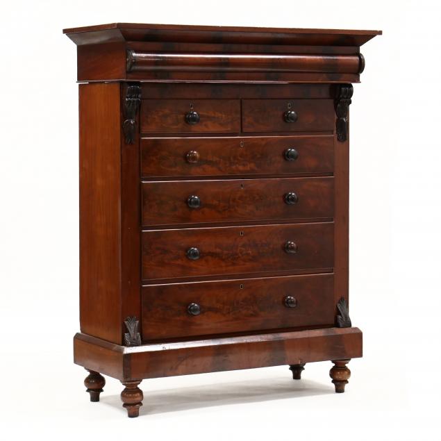 victorian-scottish-mahogany-tall-chest-of-drawers