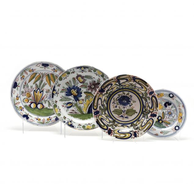 four-polychrome-delft-plates