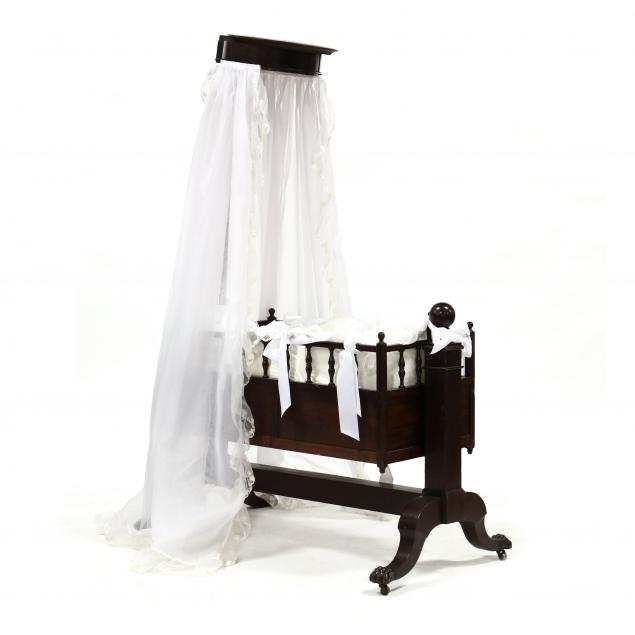 american-classical-mahogany-cradle-with-crown