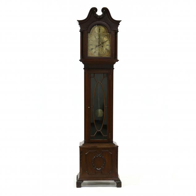 an-edwardian-carved-mahogany-tall-case-clock