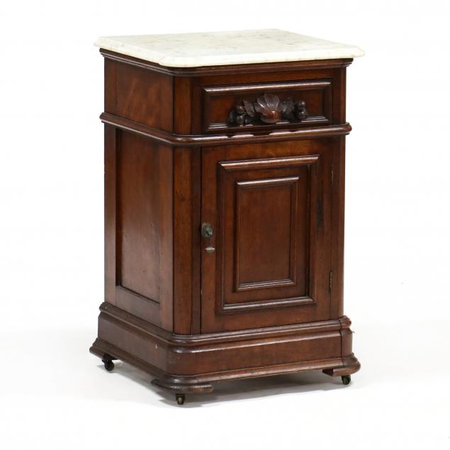 american-walnut-marble-top-side-cabinet