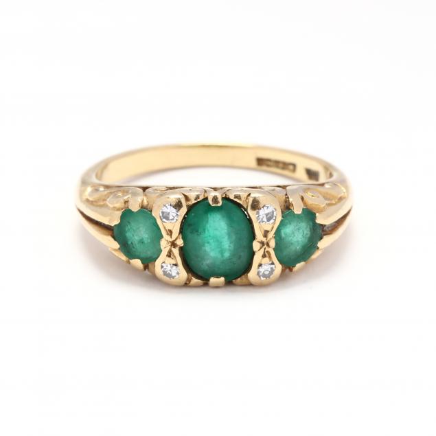 18kt-gold-emerald-and-diamond-ring-british