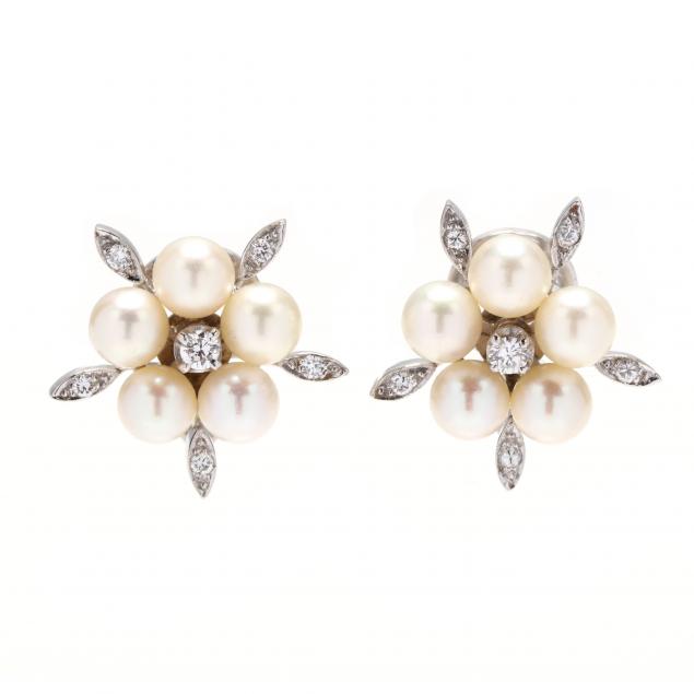 white-gold-diamond-and-pearl-earrings