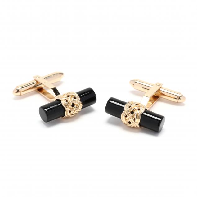 14kt-gold-and-onyx-cufflinks