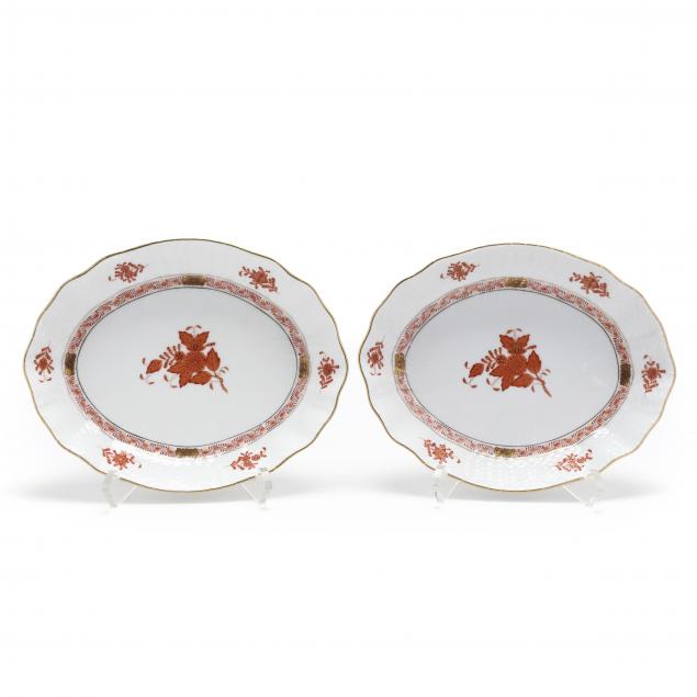 pair-of-herend-porcelain-servers-chinese-bouquet-rust