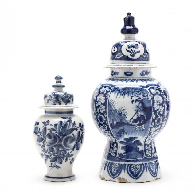 two-dutch-delft-covered-vases