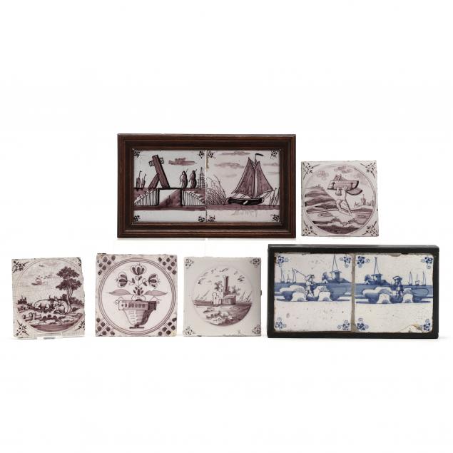 grouping-of-antique-dutch-delft-tiles