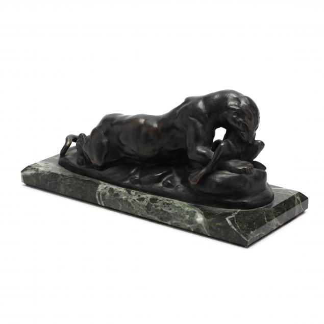 after-antoine-louis-barye-french-1796-1875-i-bronze-panther-devouring-rabbit-i
