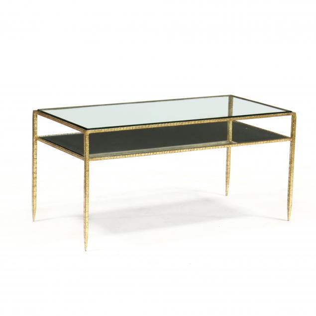 contemporary-gilt-metal-and-glass-coffee-table