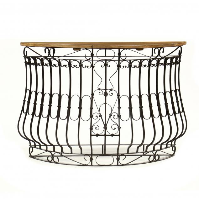 architectural-iron-and-mahogany-console-table