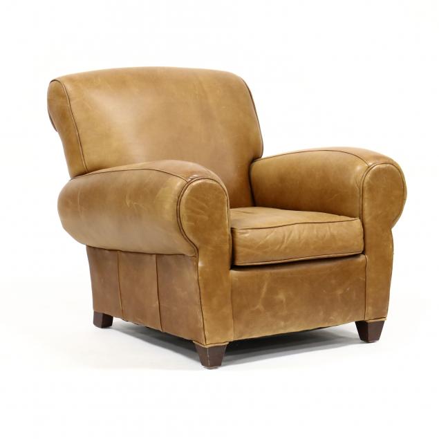 mitchell-gold-leather-club-chair