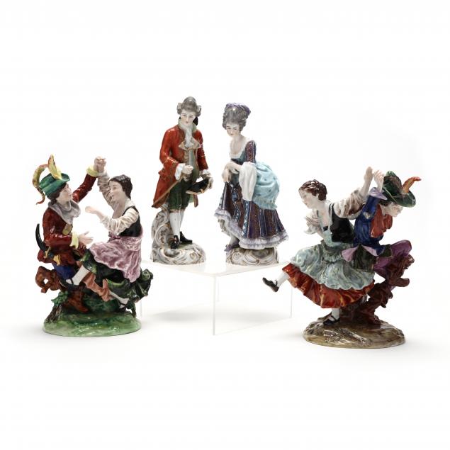 a-group-of-four-continental-porcelain-figurines