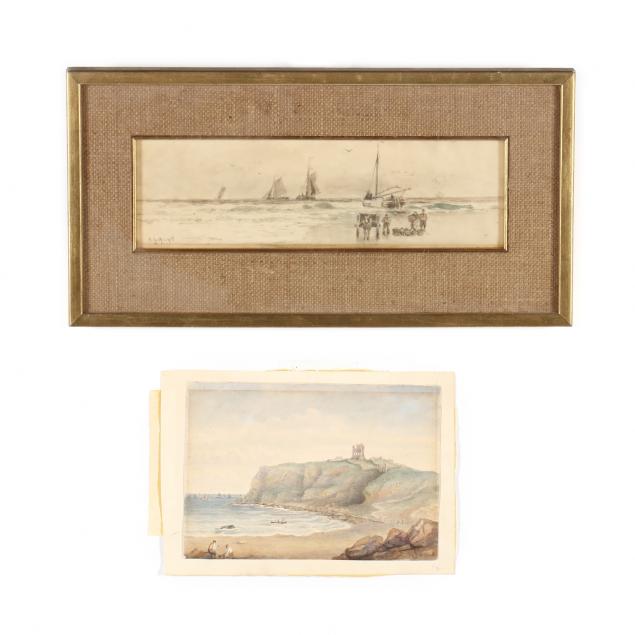 two-antique-maritime-watercolors