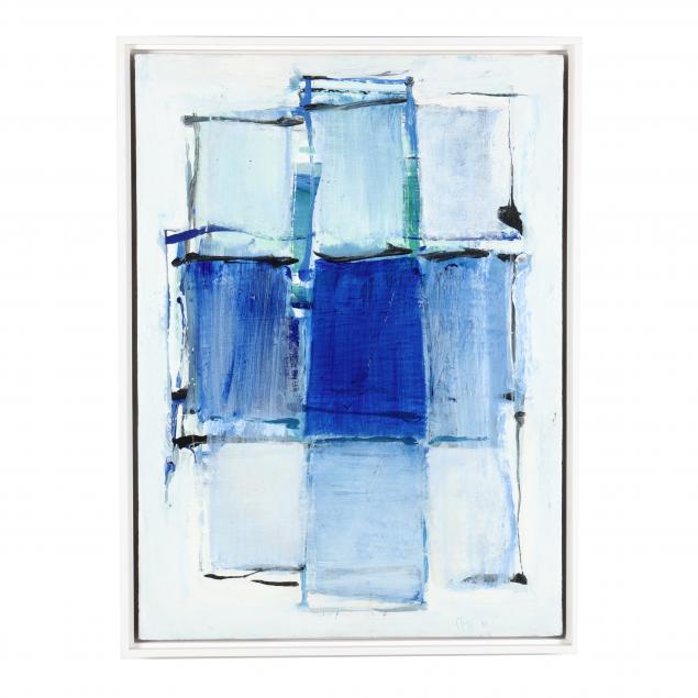 daniel-clesse-french-1932-2016-rectilinear-abstract-in-blue-and-white