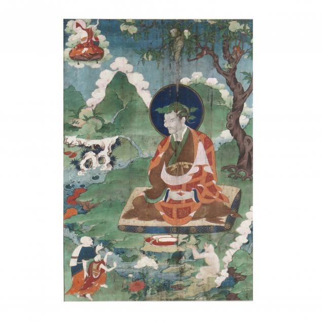 a-tibetan-thangka-painting-of-an-arhat