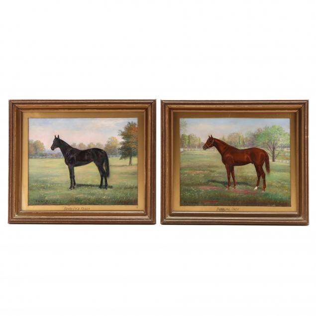 essie-leone-seavey-lucas-american-1872-1932-a-pair-of-thoroughbred-racehorse-portraits