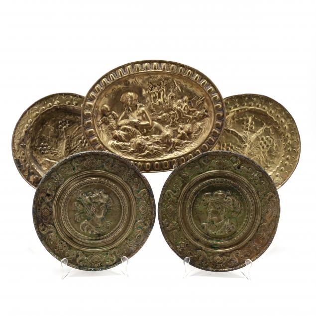 five-repousse-brass-wall-mounts