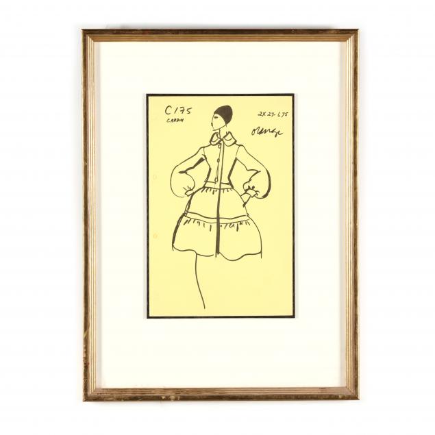 Pierre Cardin (French, 1922-2020), Framed Fashion Illustration (Lot ...