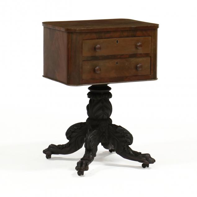 an-american-mahogany-classical-two-drawer-side-table