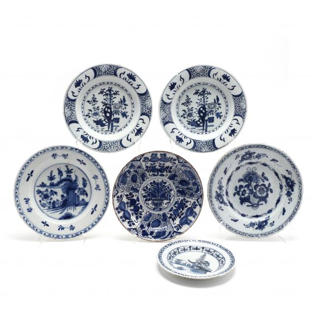 six-blue-and-white-delft-chinoiserie-plates