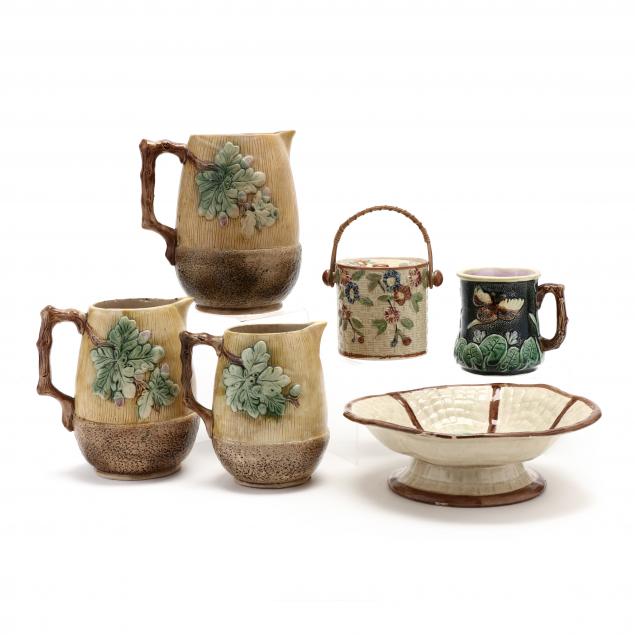 six-pieces-of-antique-majolica