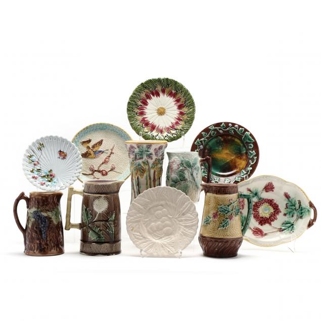 a-group-of-antique-majolica