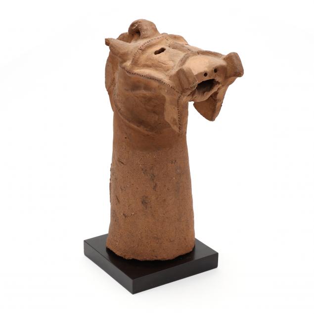 a-rare-japanese-haniwa-horse-cylinder-sculpture