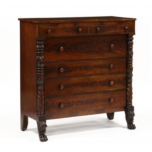 mid-atlantic-late-classical-mahogany-carved-chest-of-drawers