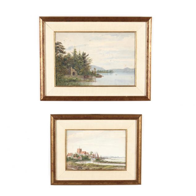 two-american-school-watercolors-19th-century