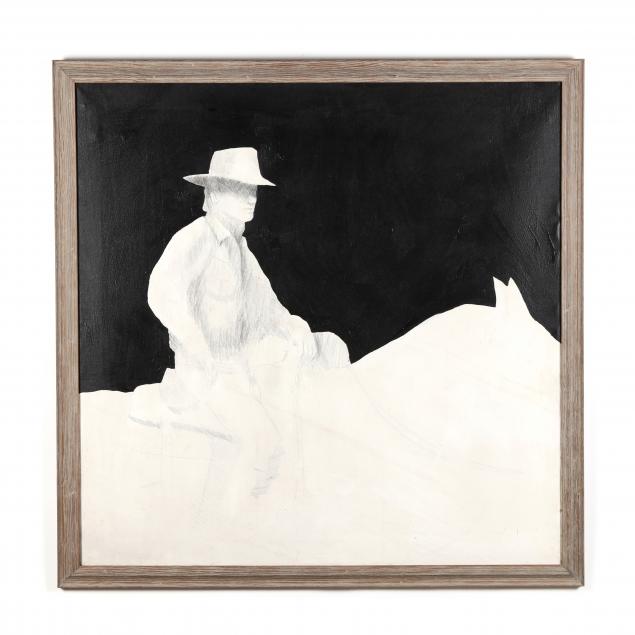 large-modernist-painting-of-figure-on-horseback