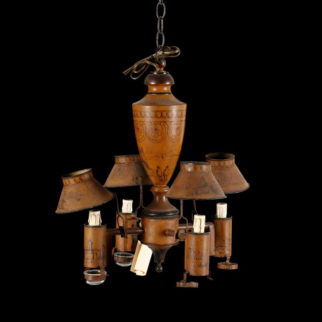 antique-diminutive-tole-chandelier