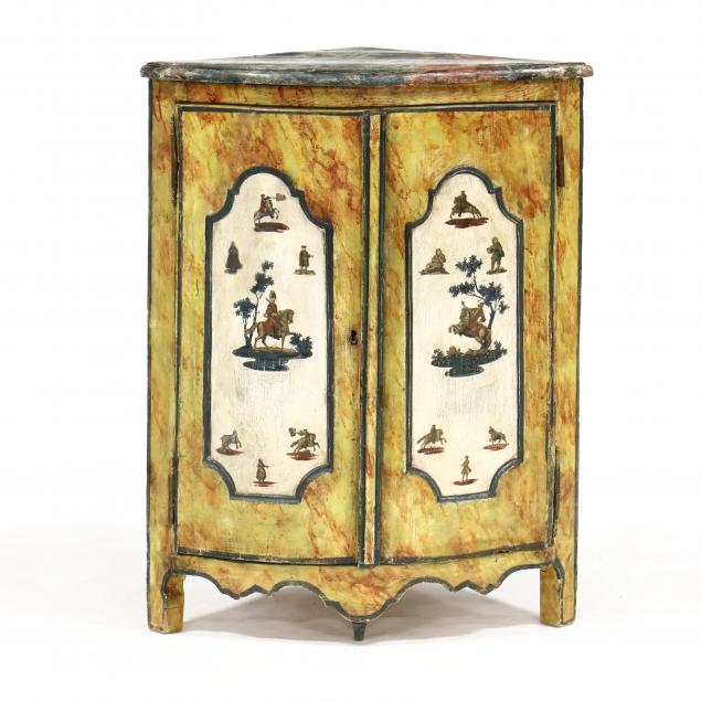 italian-paint-decorated-low-corner-cabinet