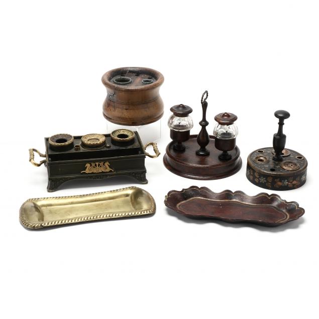 six-antique-desk-accessories