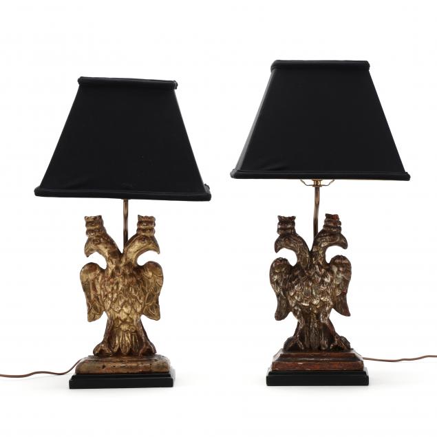 pair-of-giltwood-double-headed-eagle-mantel-lamps