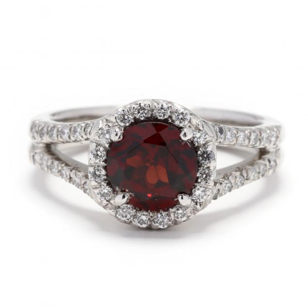 platinum-garnet-and-diamond-ring