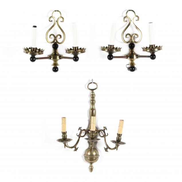 three-brass-sconces