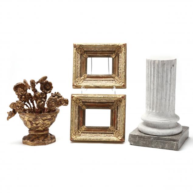 decorative-architectural-plinth-and-three-gilt-accessories