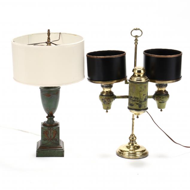 two-continental-green-tole-lamps