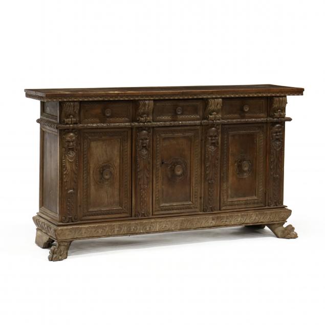 continental-renaissance-revival-carved-walnut-credenza