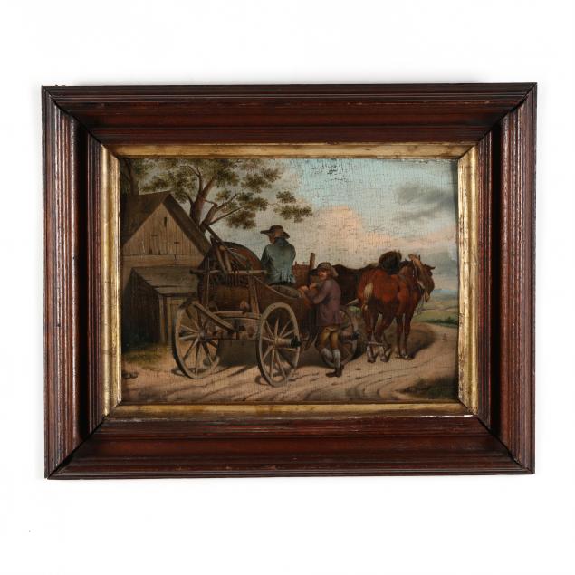 continental-school-circa-1800-genre-scene-with-wicker-wagon