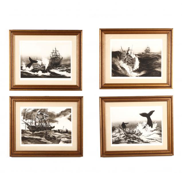jack-coughlin-ma-ct-born-1932-four-whaling-scenes