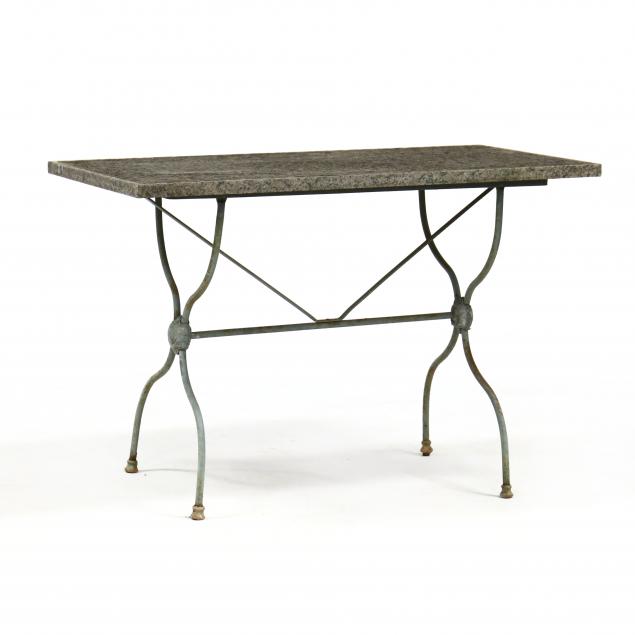 vintage-french-iron-and-granite-patio-console-table