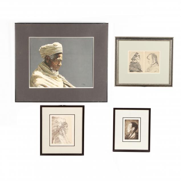 lunda-hoyle-gill-ca-1928-2003-four-portrait-etchings