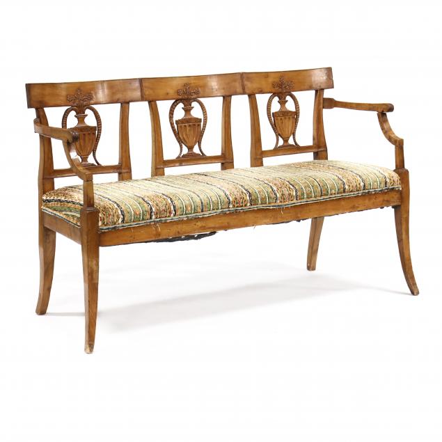 louis-philippe-triple-back-carved-fruit-wood-bench