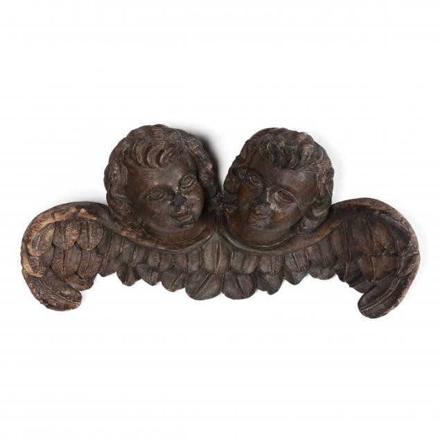 antique-continental-carved-wood-angel-wall-mount