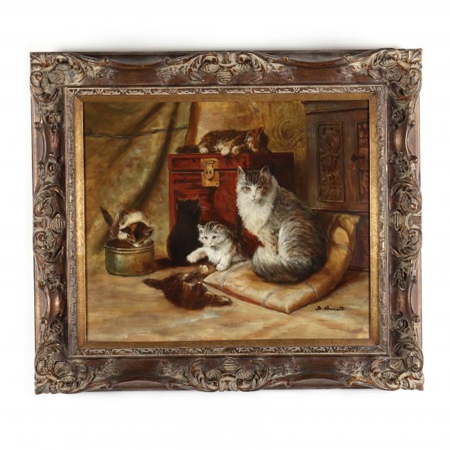 framed-painting-of-cats-at-play