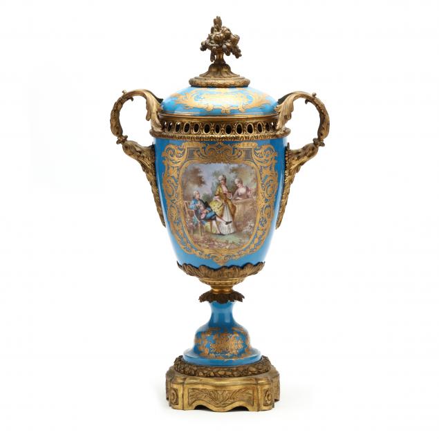 antique-sevres-blue-porcelain-and-ormolu-urn